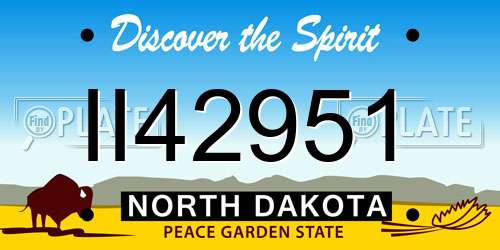 II42951 North Dakota License Plate