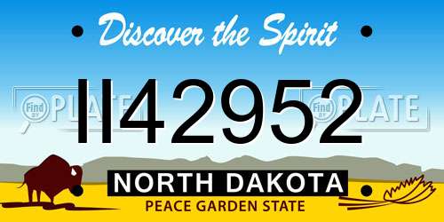 II42952 North Dakota License Plate