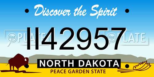 II42957 North Dakota License Plate