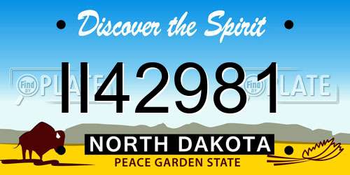 II42981 North Dakota License Plate