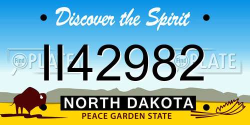 II42982 North Dakota License Plate