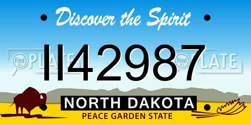 II42987 North Dakota License Plate