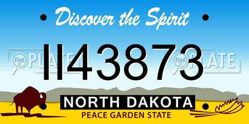 II43873 North Dakota License Plate