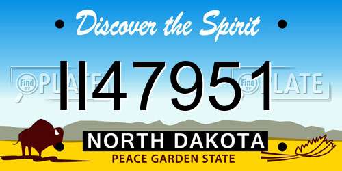 II47951 North Dakota License Plate