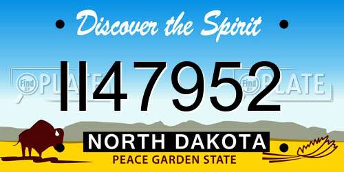II47952 North Dakota License Plate