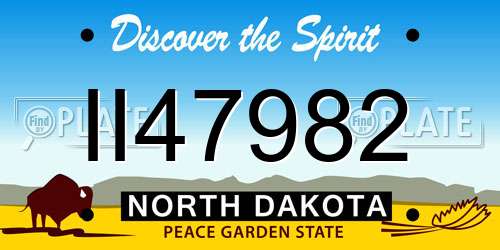 II47982 North Dakota License Plate