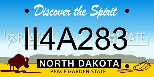 II4A283 North Dakota License Plate