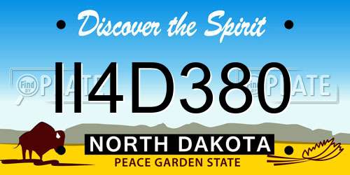 II4D380 North Dakota License Plate