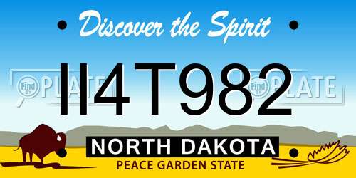II4T982 North Dakota License Plate