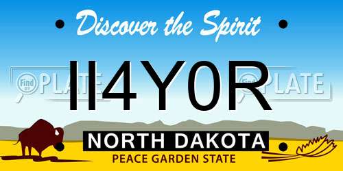 II4Y0R North Dakota License Plate
