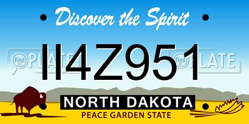 II4Z951 North Dakota License Plate