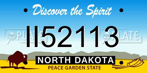 II52113 North Dakota License Plate