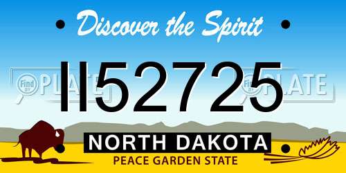 II52725 North Dakota License Plate