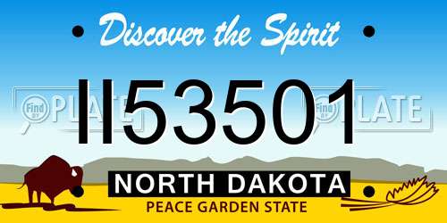 II53501 North Dakota License Plate