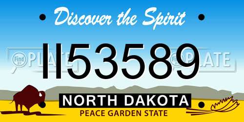 II53589 North Dakota License Plate