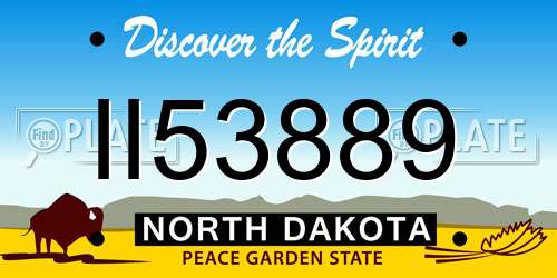 II53889 North Dakota License Plate