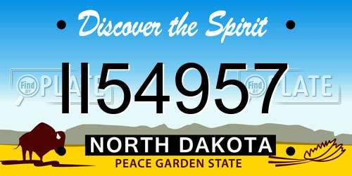 II54957 North Dakota License Plate