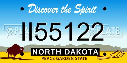 II55122 North Dakota License Plate