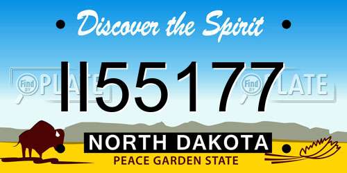 II55177 North Dakota License Plate