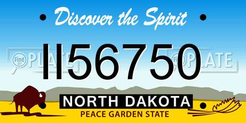 II56750 North Dakota License Plate