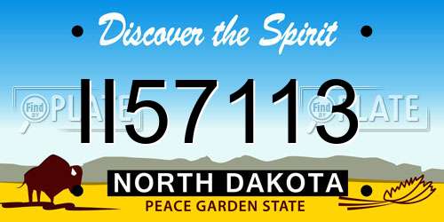 II57113 North Dakota License Plate