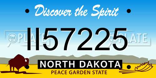II57225 North Dakota License Plate