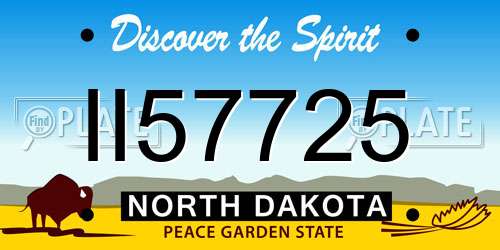 II57725 North Dakota License Plate