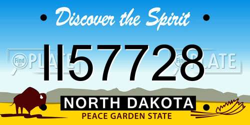 II57728 North Dakota License Plate
