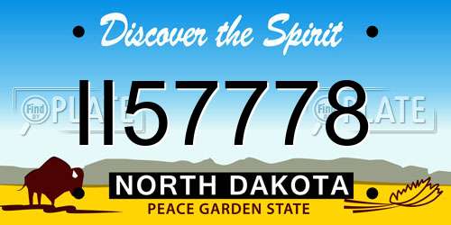 II57778 North Dakota License Plate