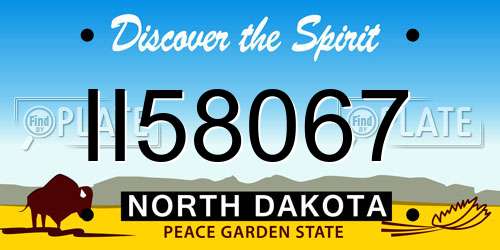II58067 North Dakota License Plate