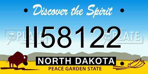 II58122 North Dakota License Plate