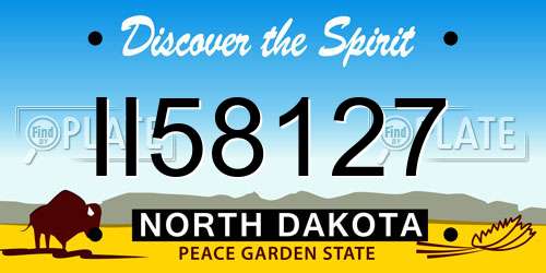 II58127 North Dakota License Plate