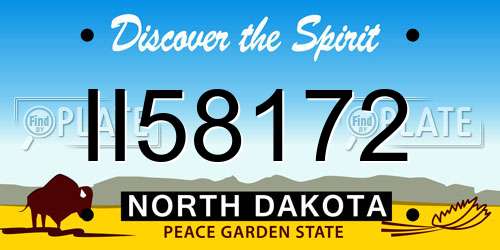 II58172 North Dakota License Plate