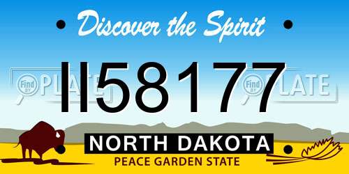 II58177 North Dakota License Plate