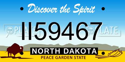 II59467 North Dakota License Plate