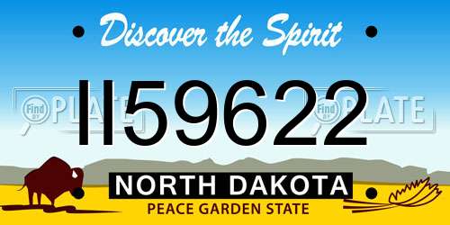II59622 North Dakota License Plate
