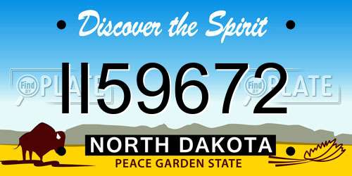 II59672 North Dakota License Plate
