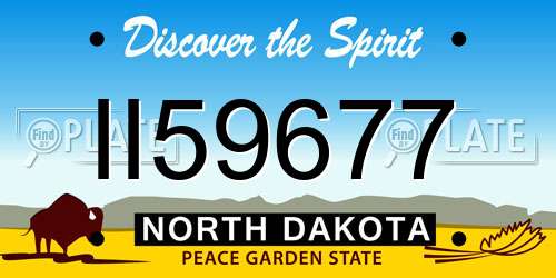 II59677 North Dakota License Plate