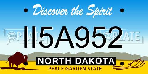II5A952 North Dakota License Plate
