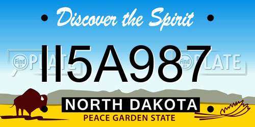 II5A987 North Dakota License Plate
