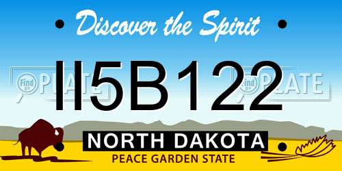 II5B122 North Dakota License Plate