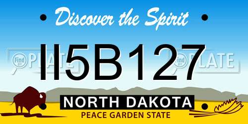 II5B127 North Dakota License Plate