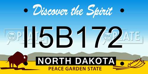 II5B172 North Dakota License Plate