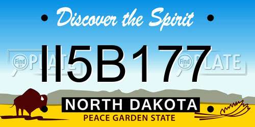 II5B177 North Dakota License Plate