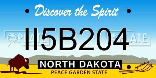 II5B204 North Dakota License Plate