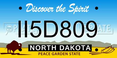 II5D809 North Dakota License Plate