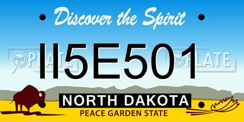 II5E501 North Dakota License Plate