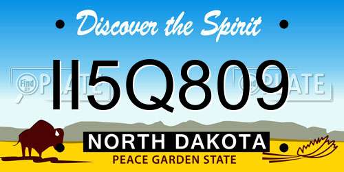 II5Q809 North Dakota License Plate