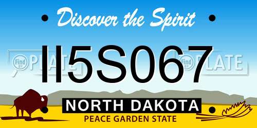 II5S067 North Dakota License Plate