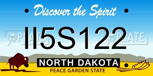 II5S122 North Dakota License Plate